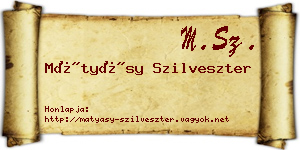 Mátyásy Szilveszter névjegykártya